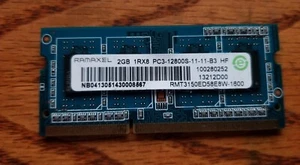 Ramaxel 4gb (2x2gb) 1rx8 pc3 12800S ddr3 computer laptop ram memory - Picture 1 of 1