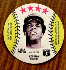 Cesar Cedeno 1976 MSA Dairy Isle Sports Disc -  Houston Astros