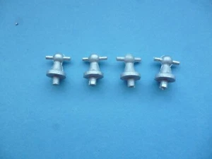 Model Boat White Metal Ball Cleats Approx 10mm Tall x4 Pcs AM 14 Like Robbe. - Picture 1 of 2