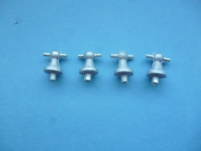 Model Boat White Metal Ball Cleats Approx 10mm Tall x4 Pcs  AM 14 - Image 1 of 2