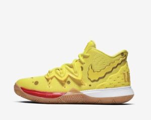 Nike Kyrie Irving 5 Spongebob Squarepants Yellow Gum Brown Mens & Kids GS Size