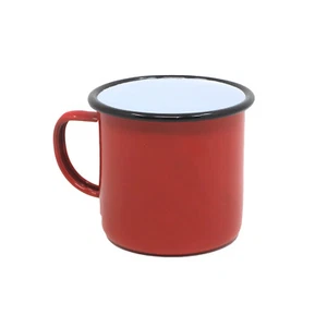 Taza de café Falcon rojo borde negro 500 ml esmalte estaño gas y placas eléctricas compatibles - Imagen 1 de 2