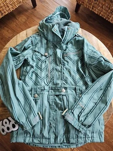 686 Snowboard Ski Jacket Women's Size XS Mulitpocket Striped - Picture 1 of 19