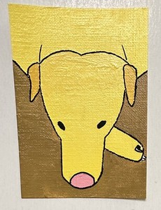 Original ACEO Art Card - Labrador Retriever - 3.5 in x 2.5 in Acrylic Painting