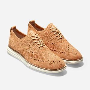 Cole Haan Men Lace Up Original Grand Stitchlite Wingtip Oxfords Knitted