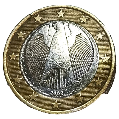 Euro Error Coin Germany 2002 J - Double Rim, Eagle Error, Weak Strike - Image 1 of 4