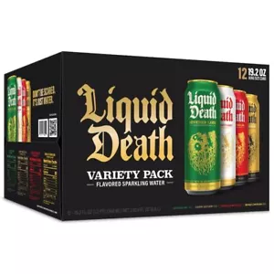 Liquid Death Flavored Sparkling Water Variety Pack Lime Mango Melon&Cherry 19.2o - Bild 1 von 3