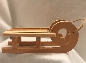 Vintage Wooden Unfinished Sled 8.5 x 3.5 x 3.5 Hobbies Crafts Christmas Decor - Picture 1 of 4