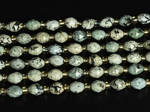 Cuentas sueltas facetadas rondelle AA turquesa africana beige verde natural de 6 mm - Imagen 1 de 3