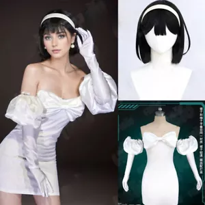 Anime Alien Stage Sua Cosplay Costume Women Cute White Dress Headwear Wigs - Picture 1 of 24
