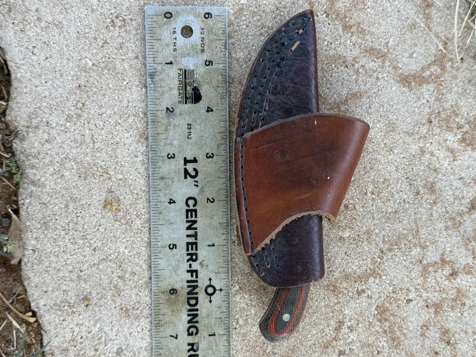 Boker Plus Cowboy Cross draw, Custom Red and Black Micarta Scales - Image 1 of 4