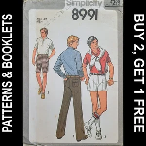 Vintage Simplicity Men's Pants in 3 Lengths Pattern #8991 Size 32 CUT - Picture 1 of 6