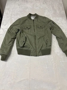 Lucky Brand olivgrüne Bomberjacke Damen Gr. XS 100% Baumwolle Sherpa gefüttert - Bild 1 von 16