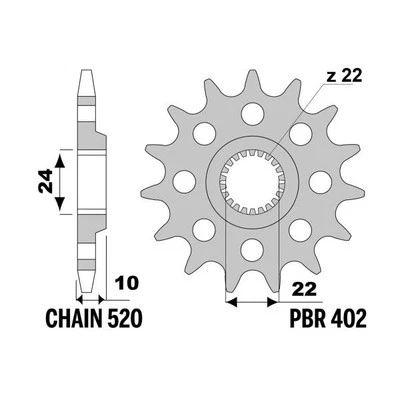 Pignone PBR Z17 denti passo 520 Aprilia Pegaso-3 650 1998-2000 Foto 1 de 4