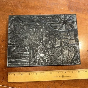 Print Block ( Plan of The Town & Port of Brunswick N. Carolina ) RARE!! 9.5 X 7” - Picture 1 of 14