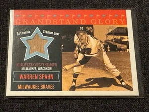 Topps Heritage 2003 #gg-ws Warren Spahn asiento de estadio reliquia corte auténtico - Imagen 1 de 2