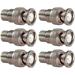 6 Pcs BNC Male to F Type Female Coax Coaxial Cable Adapter Connector Converter - Picture 1 of 1