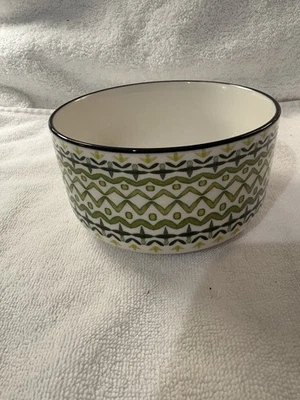 Cuenco de almacenamiento Signature Housewares Inc diseños exteriores verde y azul 5 pulgadas x 2,5 pulgadas Foto 1 de 4