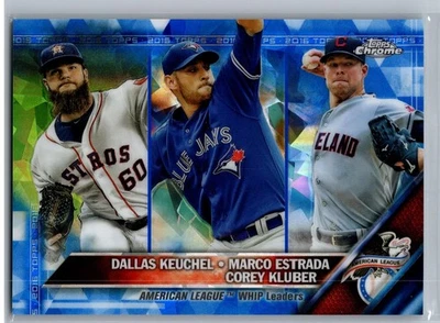 2016 Topps #346 2015 年美国联赛 WHIP Leaders 铬蓝宝石色 — 第 1/2 张图片