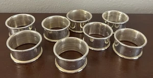 Vintage Leonard Silver Plated Napkin Rings Set Of 8 Rolled Edge Hong Kong - Picture 1 of 7