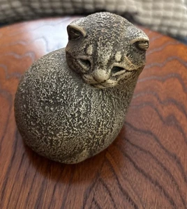 Winstone Editions Stone Kitty Cat Figurine 3.5" MCM California Rustic Brown - Picture 1 of 6