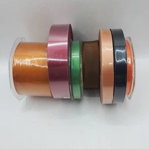 Band Restposten Rollen 200m + Herbstfarben braun orange Satin Bastelkarte Neu - Bild 1 von 15