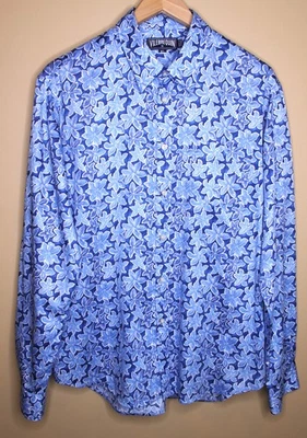 Vilebrequin Floral Print Button Down Long Sleeve Cotton Shirt Size XL - Image 1 of 4
