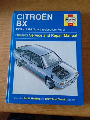 HAYNES WORKSHOP MANUAL 0908 CITROEN BX 1983 TO 1994 ( A-L REGISTRATION ) - Image 1 of 4