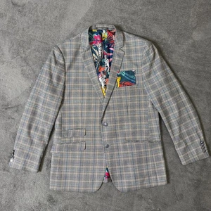 Paisley & Grau Blazer Sport Mantel Herren 44R Slim Fit Frenchie Bull Dog Futter Art - Bild 1 von 10