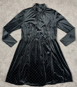 Lane Bryant Dress Womens 18 20 Black Velvet Gold Studded Whimsigoth Goth NEW - Picture 1 of 12