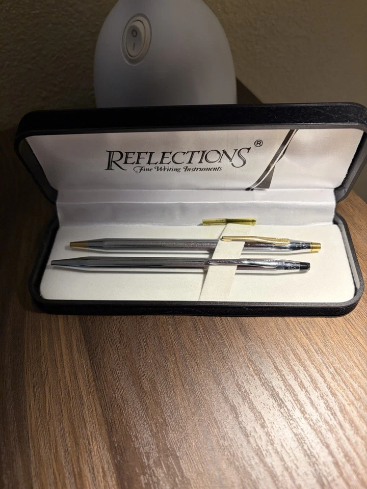 Juego de bolígrafos finos Cross Reflections. Doble oro y plata años 80 moda escritura fina Foto 1 de 1