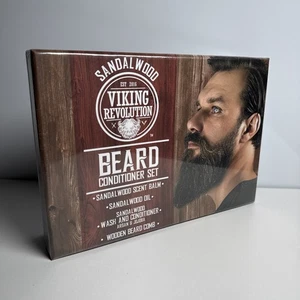 Viking Revolution Bartspülung Set Sandelholz Öl Balsam Kammwäsche 5-teilig NEU - Bild 1 von 2