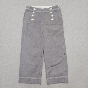 Talbots Hose High Waist Deck Pant Gr. 2 gestreift nein weiß Knopf Akzent Crop - Bild 1 von 10