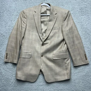 Jos A Bank Sport Mantel Herren 40R Tailored Fit Seide Wolle braun kariert 2 Knopf - Bild 1 von 17