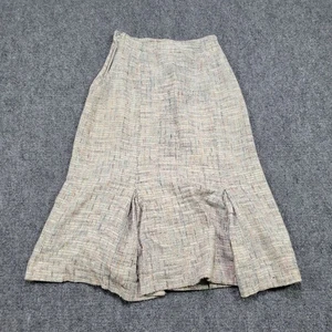 Carole Little Saint Tropez West Skirt 4 Beige Tweed Pleated A Line Flare Classic - Picture 1 of 8