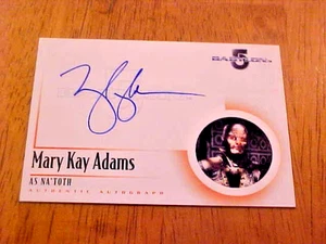 Babylon 5 A8 Autograph Card Mary Kay Adams as Na'Toth 2002 Rittenhouse - Picture 1 of 6