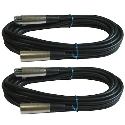MCSPROAUDIO 2 LOT Pack XLR shielded Microphone Mic Extension Cable Male to Female 20 ft foot