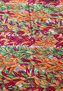 7/8 Yds Assorted Red Green Orange Peppers Fabric Alexander Henry - Picture 1 of 4