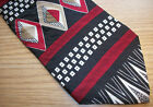 Westbury Black & Red Diamonds Stripes Men's Silk Neck Tie 57" L x 3.9" W (D587)