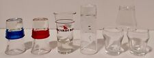 Lot 7x Vintage Mini Shot Glasses Misc Styles - Incl 1x Promo Bacardi Black (NM+)