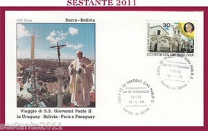 W468 VATICANO FDC ROMA GIOVANNI PAOLO II WOJITYLA VISITA SUCRE BOLIVIA 1988 - Imagen 1 de 1