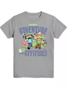 Camiseta Minecraft ☆ Adventure is an Attitude para niños ☆ Tallas XS (4/5)-XL (14/16) - Imagen 1 de 3
