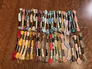 RARE!! DMC Lot 44 Cotton Embroidery Thread Floss Assorted Colors Vintage Colors - Picture 1 of 15