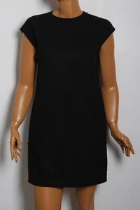 Yves Saint Laurent Mini Dress Black Wool Sleeveless Party Bodycon Wrap Size S - Picture 1 of 7