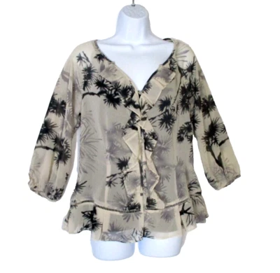 NUEVO CON ETIQUETAS JCP Worthington Para Mujer Talla M Estampado Floral Peplum y Negro Cami 2 Piezas Top  Foto 1 de 4