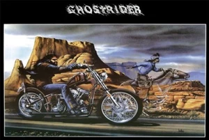 Póster de motociclista Ghostrider David Mann Cult estampado - Imagen 1 de 1