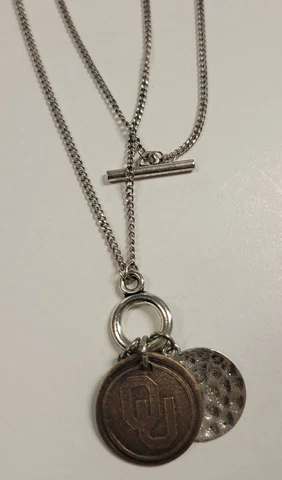 Oklahoma University Sooners OU Toggle Necklace Vintage Antique Bronze by Legacy Cover