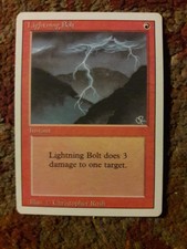 Mtg magic the gathering revised edition lightning bolt