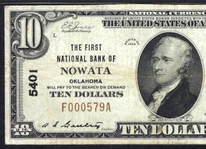 OK 1929 $10 ❀❀NOWATA, OKLAHOMA❀ PMG IN PERFETTE CONDIZIONI 25 DIFFICILE DA TROVARE - Foto 1 di 3