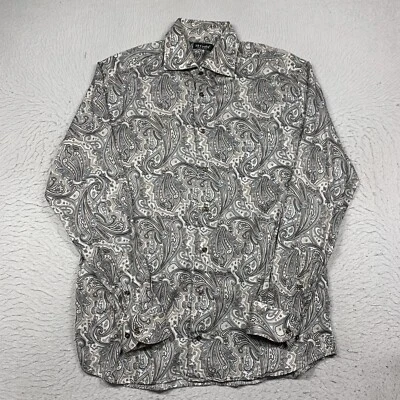 Camisa St Croix Para Hombre Mediana Multicolor Paisley Abotonada Manga Larga Italia Foto 1 de 4